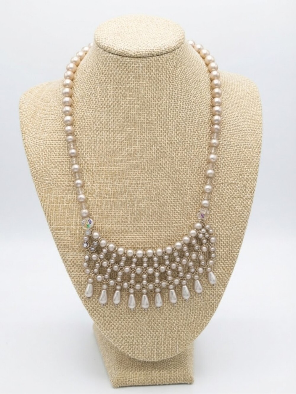 Vintage Pearl Bib Necklace